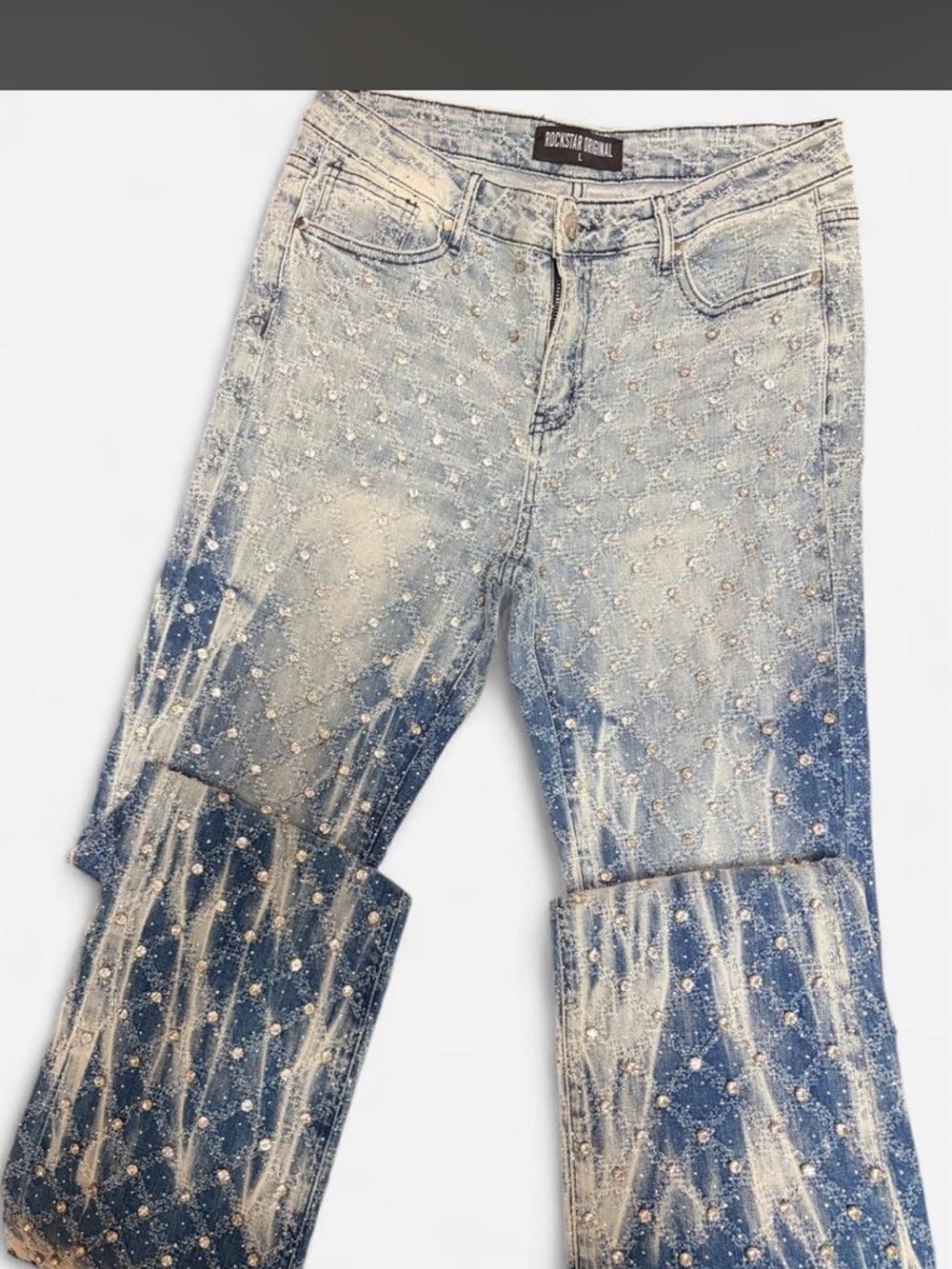 Rockstar Original Embellished Bleached Blue Jeans